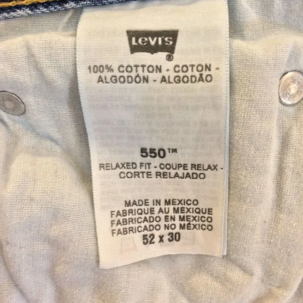 Levi’s 550 relaxed fit big and tall 52 jeans